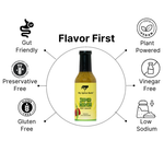 Hot sauce bottle with health and wellness benefits on a white background 12