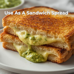 Grilled cheese sandwich with green super mirchi spread. 7