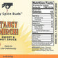Spice Buds Tangy Mirchi sweet & hot sauce label with nutrition facts and ingredients.